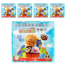 SIMBALION 雄獅 奶油獅 彩色筆 48色, 色彩豐富，適用於彩繪和著色, 5盒