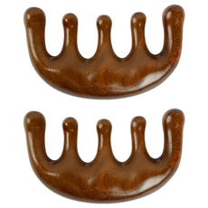 經絡按摩梳 五指球 大圓弧設計 360度無稜角, 1組, 咖啡色