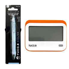 TUCO.B COLNK Dr. Grip 舒適自動鉛筆 隨機出貨 + Premium 閃光震動碼錶 橘色套組, 1套, 0.5mm