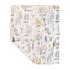 Embrace 英柏絲 純天絲兒童涼被, ABC動物園 白色