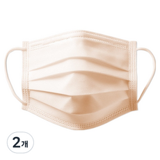 haha DISPOSABLE MASK 一次性成人用中型, 2個, 30入, 淺米色