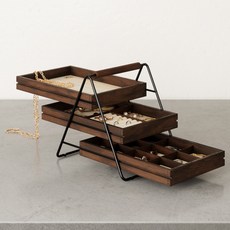 UMBRA TERRACE滑動3層珠寶托盤, 1個, 胡桃木