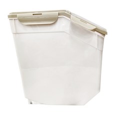 日式翻蓋米糧桶, 無味PP食品級材質, 密封防蟲, 防潮卡扣, 灰色, 15kg, 1個