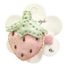 SY(童)造型草莓淺紅髮夾 SY12596，可愛造型，安全材質，方便使用, 1入