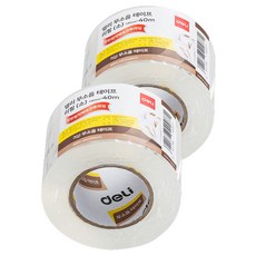 deLi 得力 小型無噪音封箱膠帶補充包 48mm x 40m, 2個, 透明