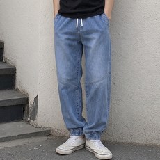 Starbean 男士休閒束口丹寧褲