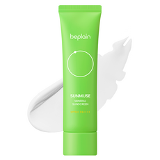 [비건뷰티] 비플레인 선뮤즈 무기자차 연두 선크림 SPF50+ PA++++, 50ml, 1개
