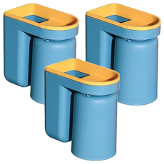 ILIFE 浴室創意撞色漱口杯 深海藍 3個 壁掛式 浴室收納 牙刷架 牙膏架