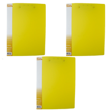 事務系雙上彈簧夾 黃 - (1本), 黃色, 3入