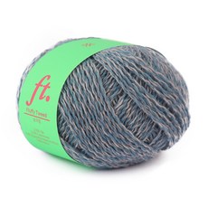brandyarn 美麗諾羊毛混紡蓬鬆花呢毛線 50g, 17號 牛仔藍, 1個
