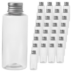 Glassdomae AC100 透明飲料容器 鋁製銀蓋, 100ml, 30個