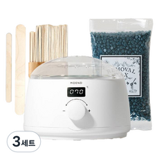 모엔드 브라질리언 셀프왁싱 워머기 M-100A + 아줄렌 하드왁스 200g + 스파출러 35p 세트, 3세트