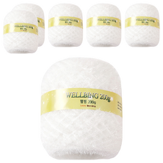 연일섬유 웰빙수세미 콘사 뜨개실 200g, 01흰색, 6개