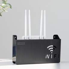 COLNSE 肯升 MakeMine 免鑽孔路由器機上盒 壁掛式WiFi收納盒 電線整理盒, 1個, Black