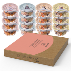 와그작 반려동물 하루한컵 선물세트 동결건조 간식 16개입, 혼합맛(대구랑 야채/오리랑 야채/두부랑 야채/소고기랑 야채), 7g, 1세트