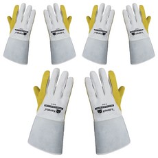 KameLo 氬焊作業皮革手套 815-G, 3個, 黃色 + 灰色