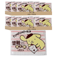 布丁狗 紙軸棉花棒, 200支, 12包