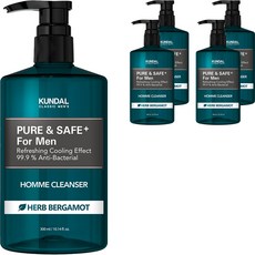 KUNDAL 昆黛爾 男性私密處專用Pure&Safe涼感清潔露 草本香檸檬香, 300ml, 5瓶