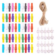 DIGIXO 照片牆掛飾 裝飾照片夾 100入 + 線 20m + 固定釘 20入 套組, 1套, 混合色