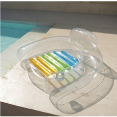 TUCAN 戲水水上躺椅杯架座椅泳圈, 1個, 透明