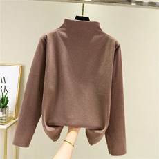 스타 벨벳 데일리 하이넥 임부 긴팔 목티셔츠
