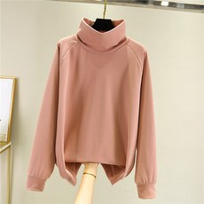 스타 하이넥 벨벳 스웨터 임산부 긴팔 목 티셔츠