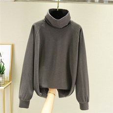 스타 하이넥 벨벳 스웨터 임부 긴팔 목티셔츠