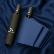 WITH US UV 99.9% 防紫外線單鍵式三折自動晴雨兩用傘 2件組