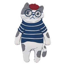kUSUgURU JAPAN 日本眼鏡貓 ANIMAL MODE系列 立體可彎曲磁鐵掛勾, 折耳貓款, 1個