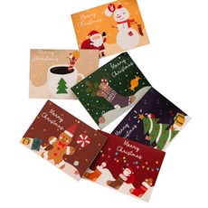 Mamiru聖誕節聖誕節卡片 橫式 6種組, 1組, C組