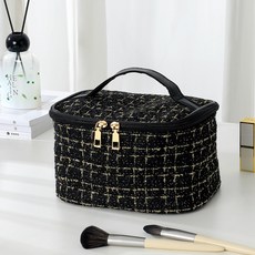 코멧 클래식 트위드 대용량 화장품 파우치