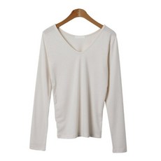 린다샵 여성용 플리몬 무지 유브이넥 슬림핏 티셔츠 cpt11332k2b