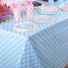 PARTYSHOW 圓點圖案桌巾 淺藍色, 2個, 1件
