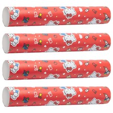 三麗鷗 Hello Kitty 金屬捲筒包裝紙 中款 紅色, 4個