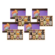 KIMLAN 金蘭 錦繡禮盒 Set, 無添加原味醬油、陳年醬油、香菇素蠔油、筍茸、素瓜仔肉、金蘭脆瓜、蜜汁烤肉醬, 4盒