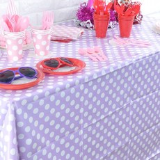 PARTYSHOW 圓點圖案桌巾 紫色, 2個, 1件