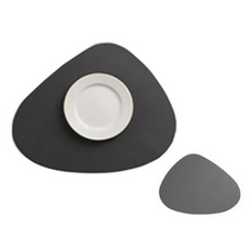 感動精選 水滴造型餐墊 + 杯墊套組, 灰色, 餐墊(45 x 36.8 cm), 杯墊(11 x 13 cm)