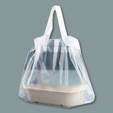 市集感口袋包裝塑膠袋 中型 透明素面, 1入, 50個