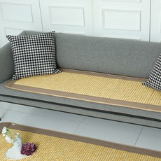 LEENDECO 頂級黃金網格麻將涼蓆, 竹色