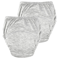 PUKU 藍色企鵝 雲感波浪學習褲 麻灰 2件 - 柔軟親膚 透氣吸濕 寶寶學習如廁好幫手, L 100cm