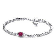 Pandora 女款紅色閃耀圓形密鑲網球手鍊