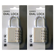 HANEE 4碼數字鎖頭 L號 銀色, 2個
