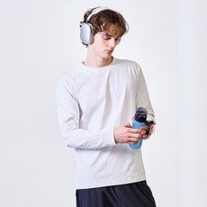 BASIC HOUSE 男款透氣Sorona標準版型圓領素色長袖T恤 L1TS0101