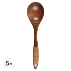 Cozy Table 天然深色木質甜點優格迷你湯匙 17.5cm, 圓形, 5個
