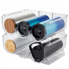 Linesmith 紅酒保溫瓶多用途收納架 3格, 透明, 2個