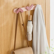 solve living 多功能3格壁掛掛勾, 粉色, 1個