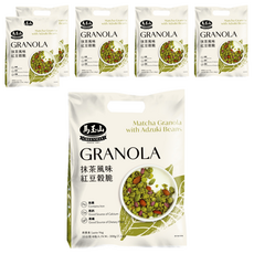 馬玉山 抹茶風味紅豆穀脆, 含鐵, 高鈣, 高纖, 200g, 6袋