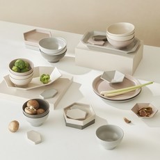 KIMSUNGHUN CERAMICS 6人份餐具組合 28入, 粉色的, 9種餐具