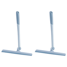 360度可旋轉玻璃刮水器 T型 刮水板 窗戶浴室清潔, 藍色, 2個