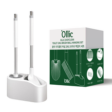Ollic Easy Clean壁掛式馬桶刷 + 清潔刷套組, 白色, 1套